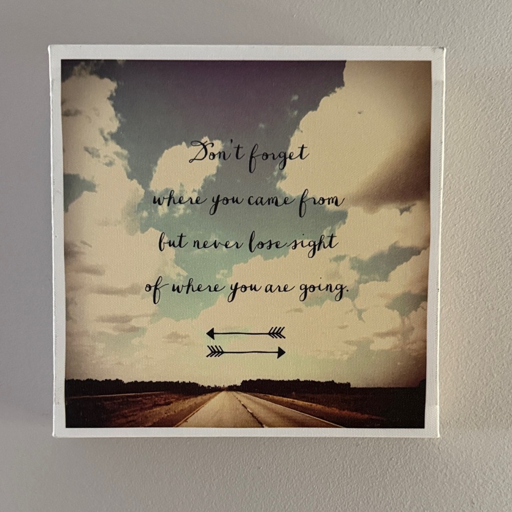 Inspirational Road Photo Wall Art - Blue Sky, Cream Clouds